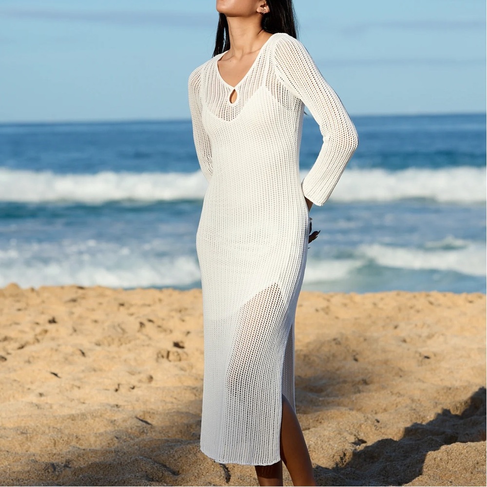 Young Fabulous & Broke (YFB) “Sonora” Crochet Dress in White, New Without Tags